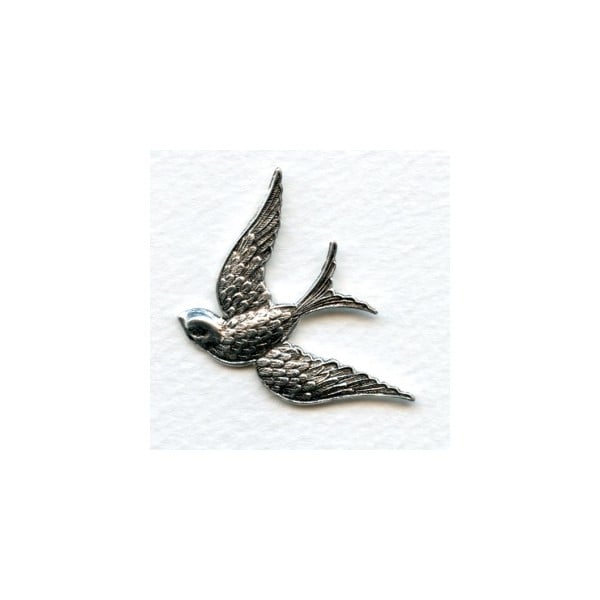 Bird in Flight Stamping Oxidized Silver (1)