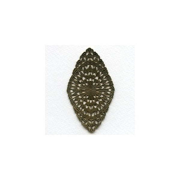 ^Flat Solid Oxidized Brass Filigree Stamping (1)
