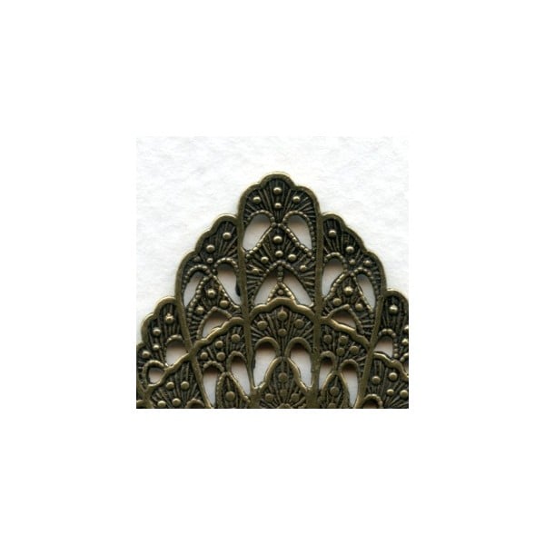 ^Flat Solid Oxidized Brass Filigree Stamping (1) - Image 2
