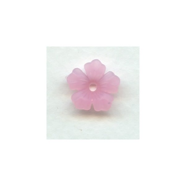 Lucite Flower Beads Matte Rose 14mm (24)