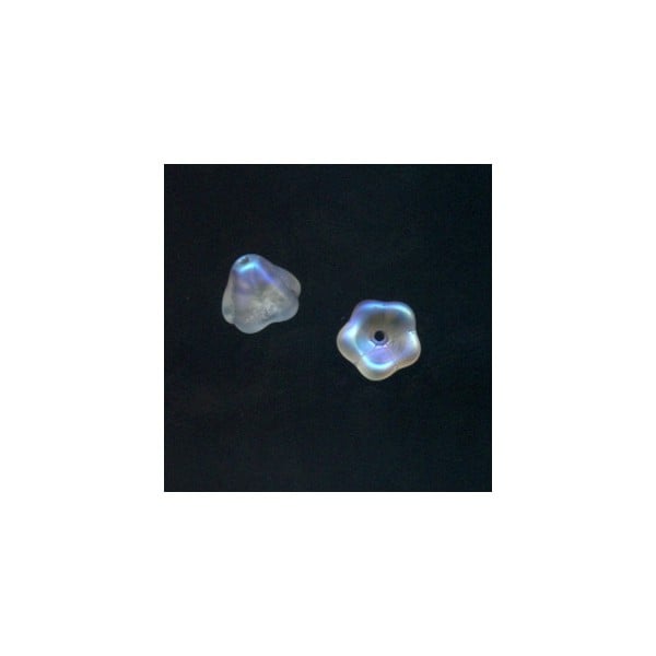 Matte Crystal AB Glass Bead Caps Tulip Beads 6x8mm