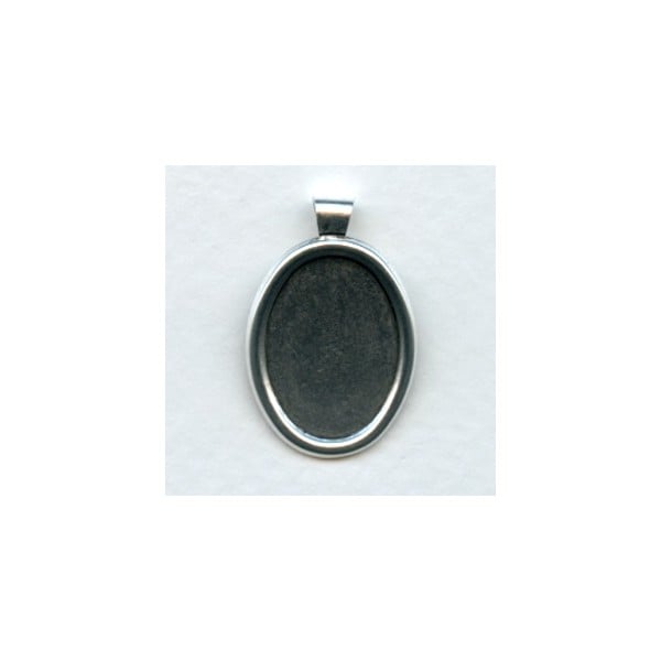 Setting Bezels 18x13mm Bail Attached Oxidized Silver (6)