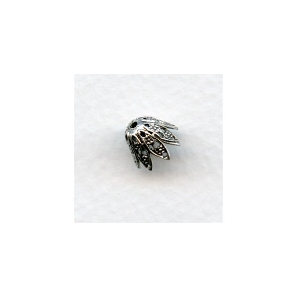 Bead Cap for Pear Shape Beads Oxidized Silver (6)