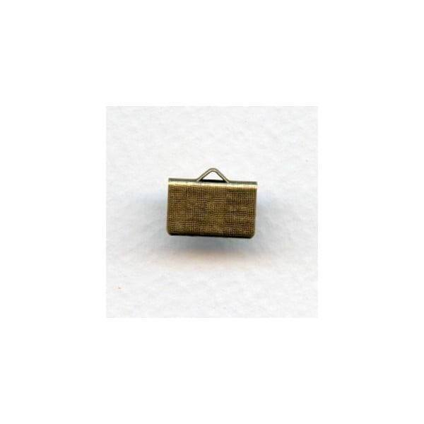 ^Textured Choker Clamps 12.5mm Length Oxidized Brass (12)