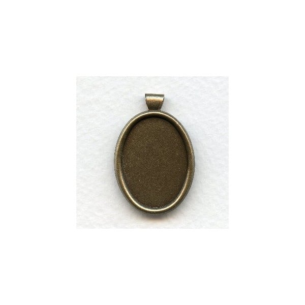 Setting Bezels 25x18mm Bail Attached Oxidized Brass (3)
