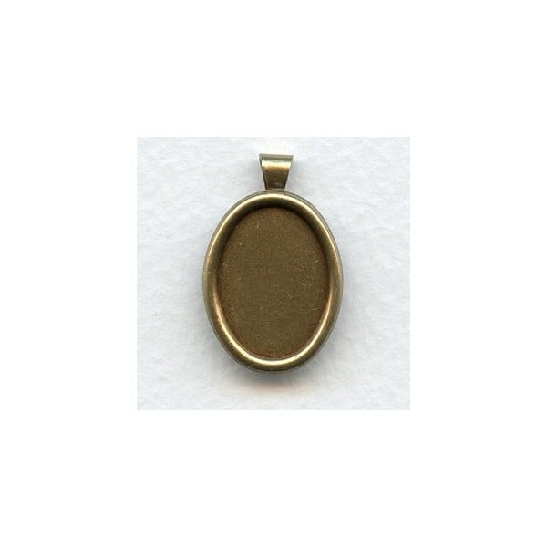 Setting Bezels 18x13mm Bail Attached Oxidized Brass (6)
