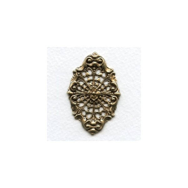 Scrollwork and Filigree Oxidized Brass Stamping 49mm (1)
