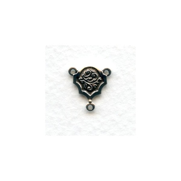 Three Loop Connectors 13mm Oxidized Silver (12)