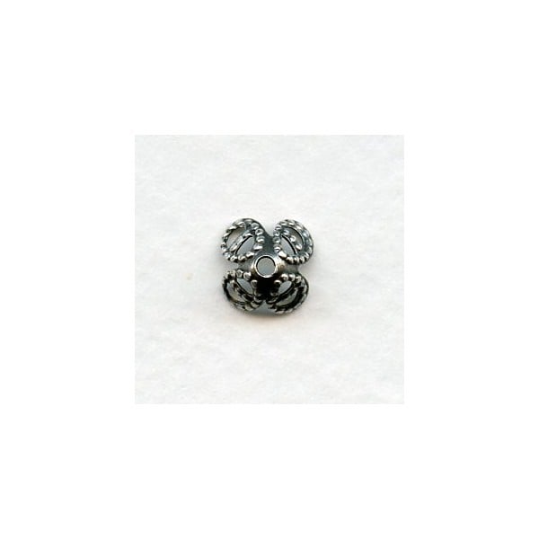 Filigree Bead Caps for 8mm Beads Oxidized Silver (24)