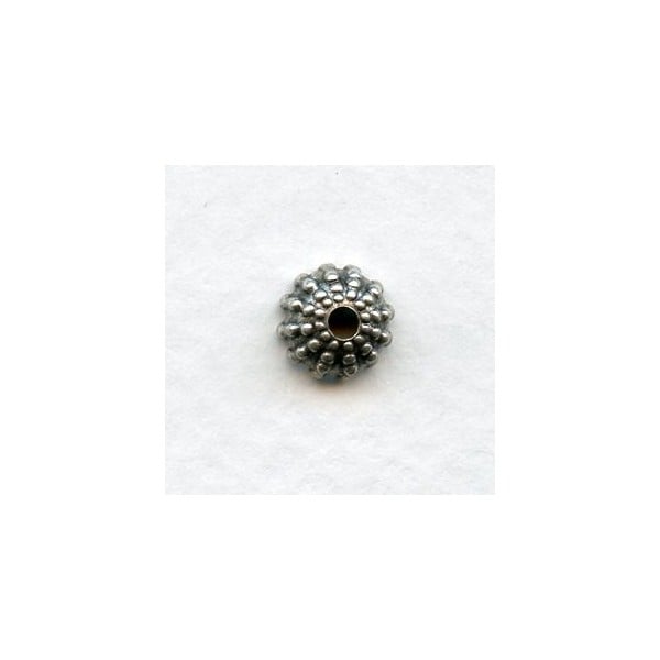 Beaded Detail Bead Caps 8mm Oxidized Silver (24)
