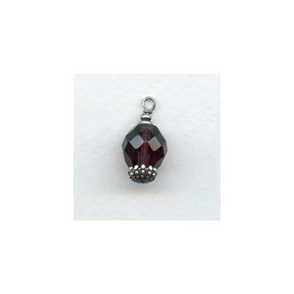 Beaded Detail Bead Caps 8mm Oxidized Silver (24) - Image 2