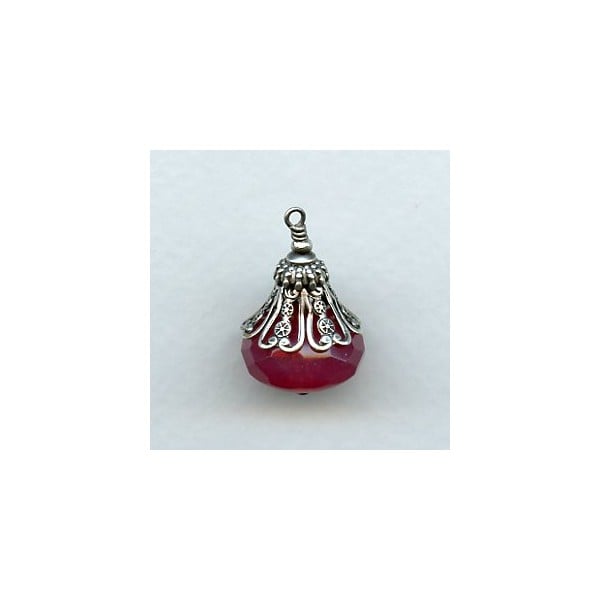 Ornate Filigree Bead Caps 15mm Oxidized Silver (6) - Image 2