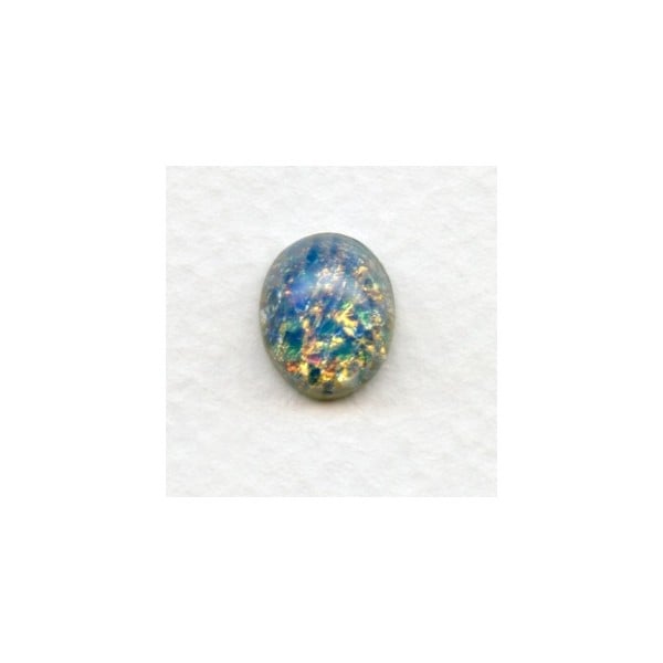 Blue Glass Opal Cabochons Handmade 12x10mm (2)