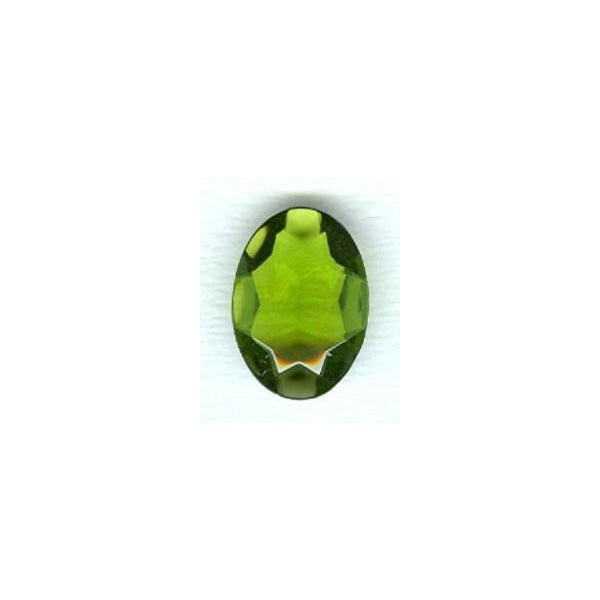 ^Olivine Glass Jewelry Stone Faceted Oval 18x13mm