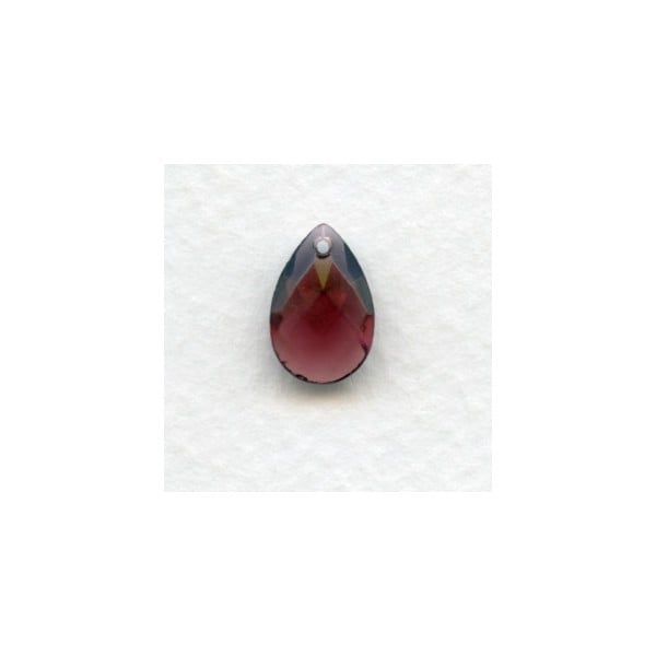 Briolette Amethyst 13x8.5mm Pear Shape Glass Pendant