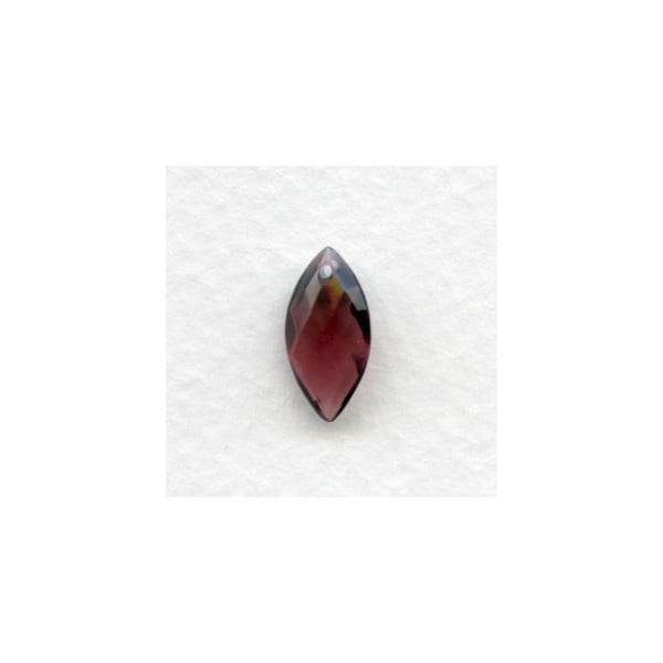 Briolette Marquis Shape Amethyst Glass Pendant 14x7mm