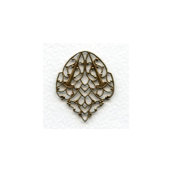 Filigree Leaves Oxidized Brass 33mm (3)
