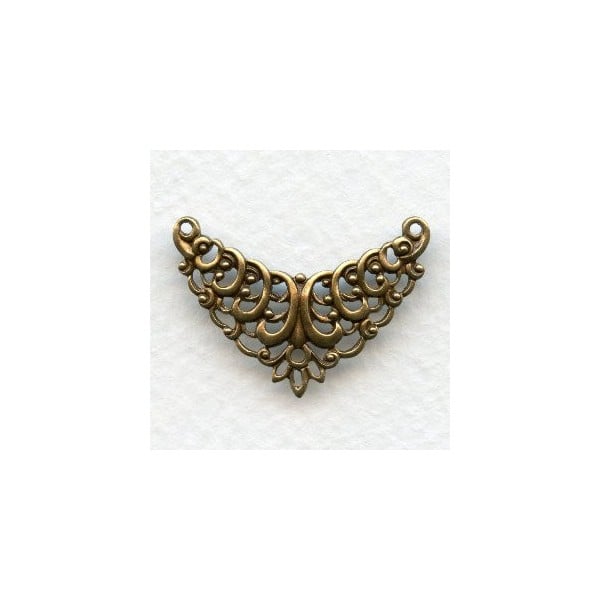 European Filigree Connector 29mm Oxidized Brass (1)