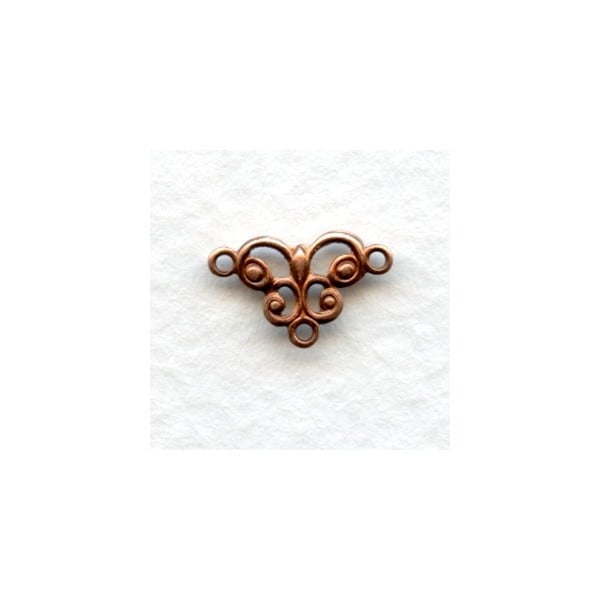 Tiny Connector Filigree Oxidized Copper 13mm (12)