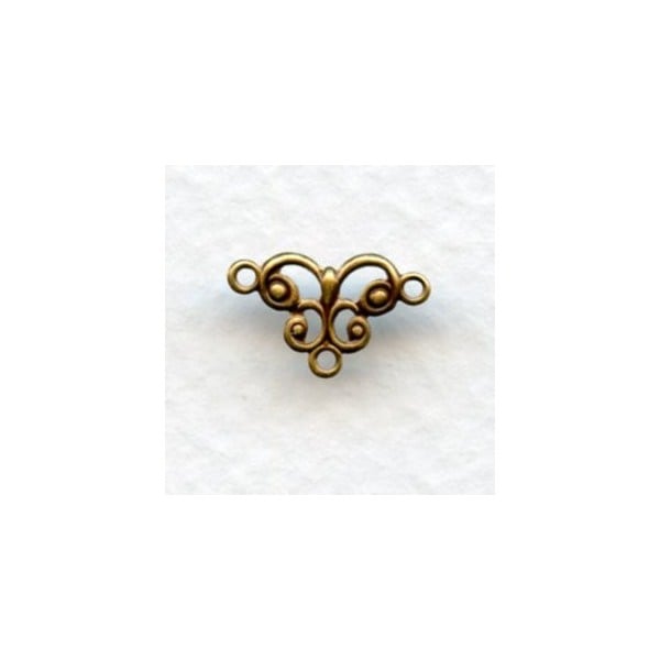 Tiny Connector Filigree Oxidized Brass 13x8mm (12)