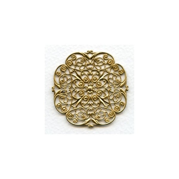 Filigree Ornate Flat 48mm Raw Brass (1)
