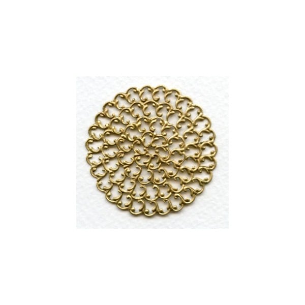 Filigree Round Flat 48mm Raw Brass (1)