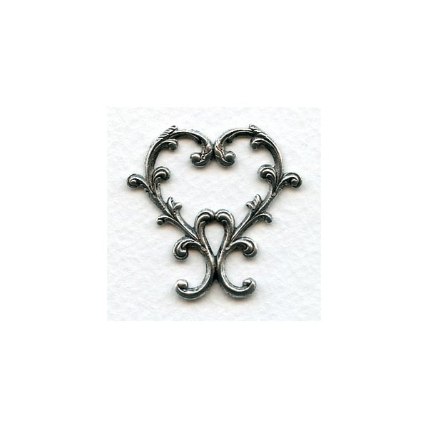 Framework Heart Shaped Stamping Oxidized Silver (1)