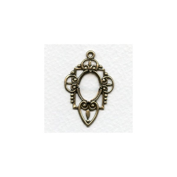 Elegant Openwork Edge 14x10mm Setting Brass (1)