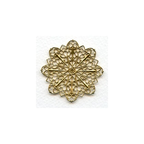Round Ornate Filigree Raw Brass 47mm (1)