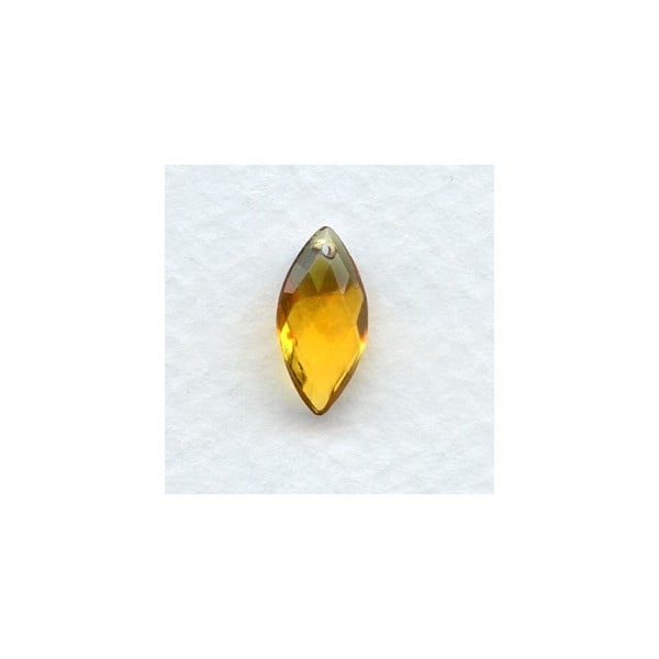 Briolette Marquis Shape Topaz Glass Pendant 14x7mm