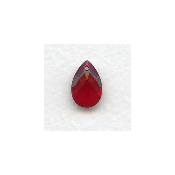 Briolette Garnet 13x8.5mm Pear Shape Glass Pendant