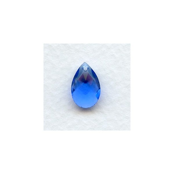 ^Briolette Sapphire 13x8.5mm Pear Shape Glass Pendant