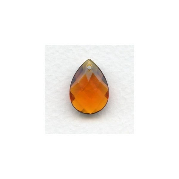 Briolette Brilliant Pear Shape 18x13mm Dark Topaz