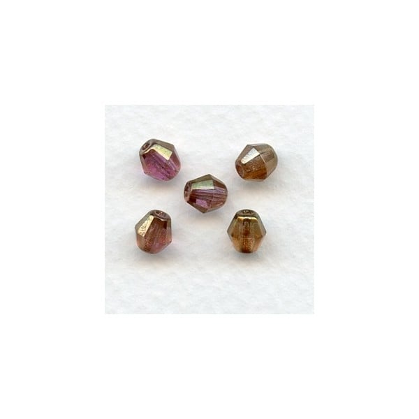 ^Heather Faceted Bicone Glass Beads 6mm