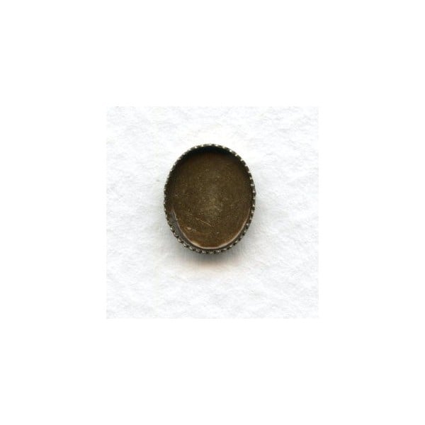Serrated Edge Settings 10x8mm Oxidized Brass (12)