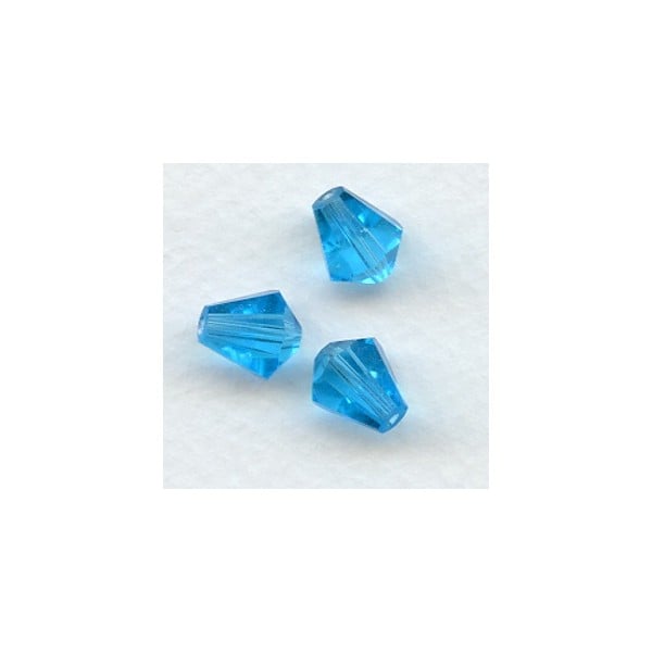 Aquamarine Bell Shape Faceted Glass Beads 10x9mm