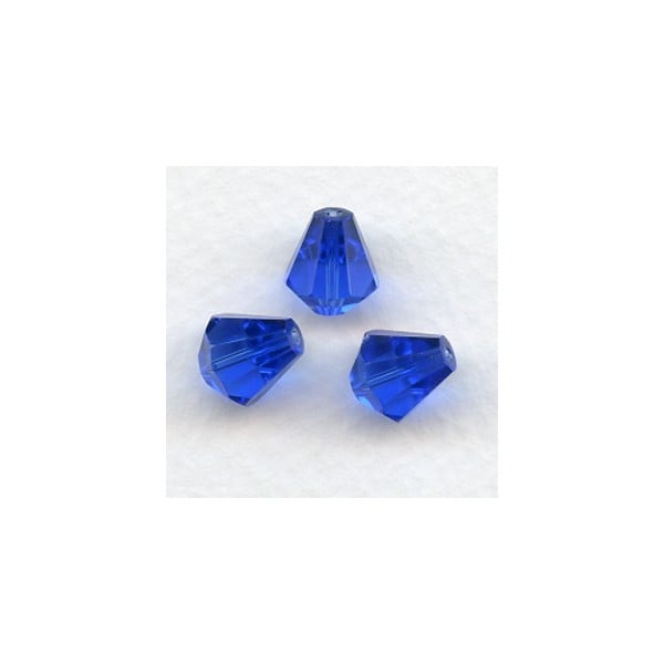^Sapphire Bell Shape Faceted Glass Beads 10x9mm