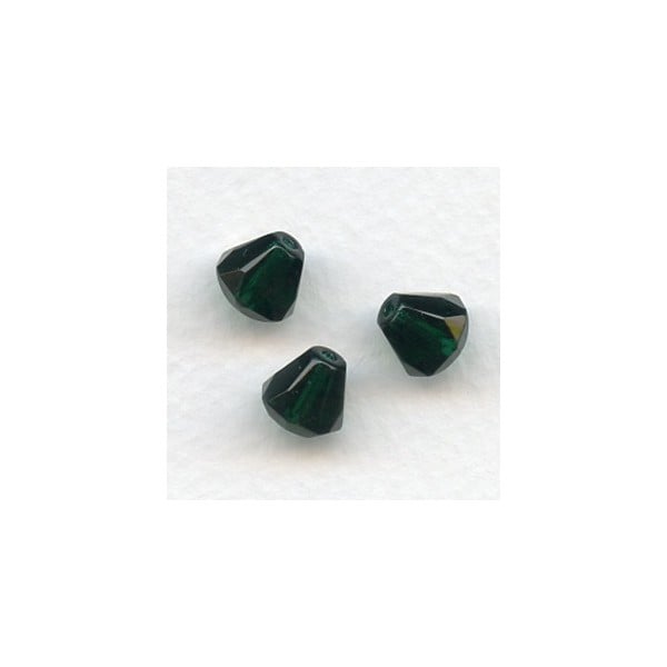 ^Emerald Bell Shape Faceted Glass Beads 9x8mm