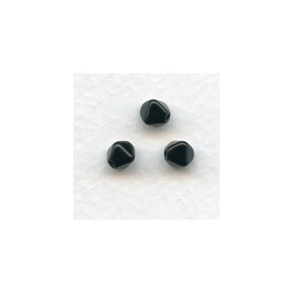 ^Jet Square Bicone Glass Beads 6x6mm