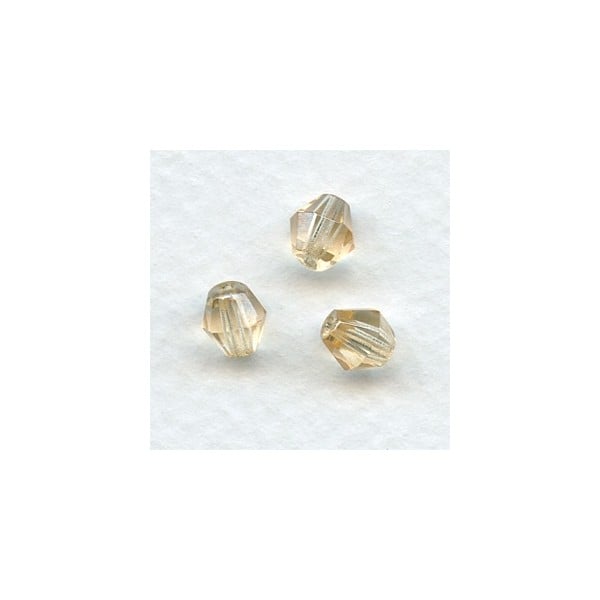 ^Honey Faceted Bicone Glass Beads 6mm