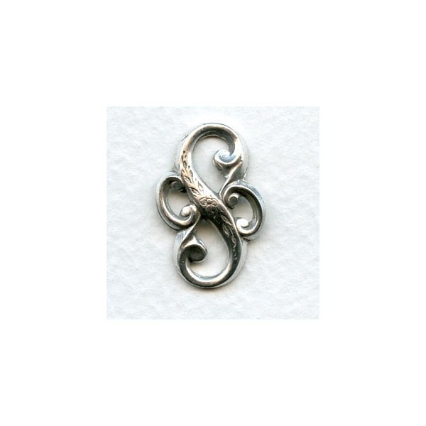 Bold Floral Connector Oxidized Silver 23mm (6)