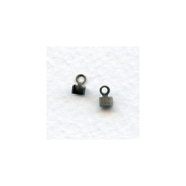 ^End Clamps for 2mm Cord Dark Antique Silver-Plated (12)