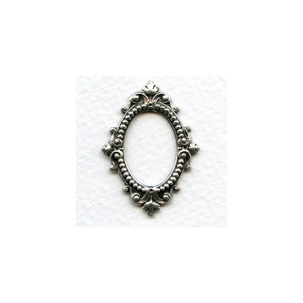 Ornate Oval Framework Oxidized Silver (2)