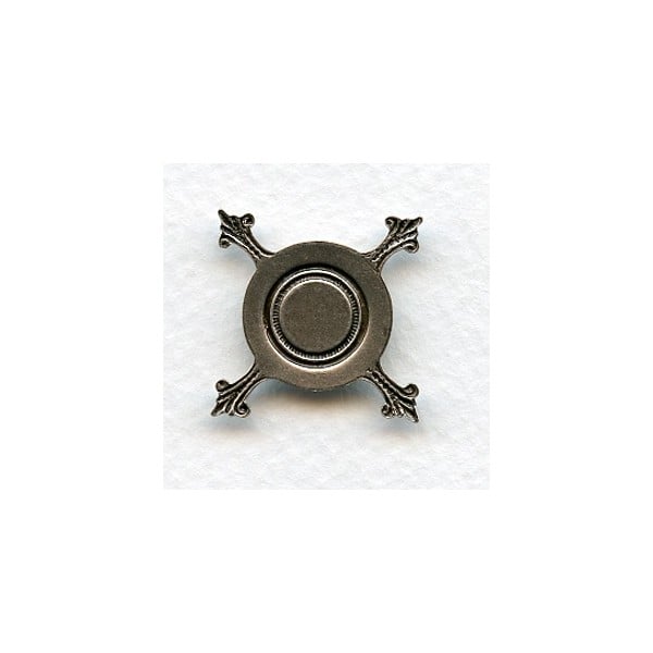 Flat Turtle Setting 16mm Base Oxidized Silver (12) - Image 2