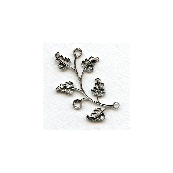 Leaf Spray Connectors Oxidized Silver (2) - Image 2