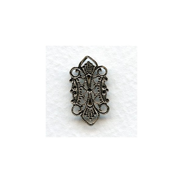 Four Loop Filigree Connectors Oxidized Silver (12) - Image 2