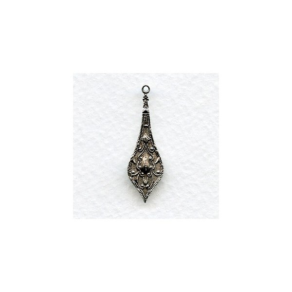 Embossed Pendant Solid Oxidized Silver 32mm (4)