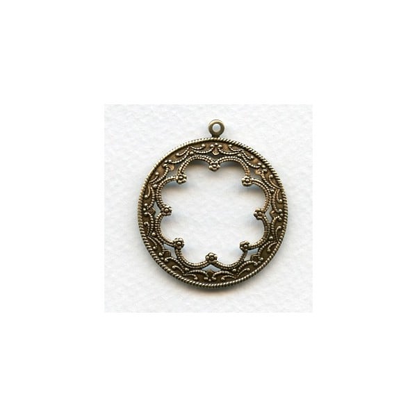 Floral Framework with Loop Oxidized Brass (3)
