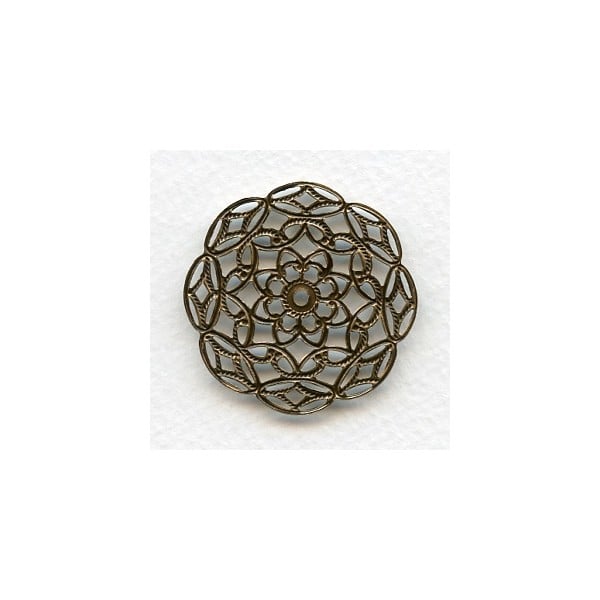 Filigree Round Stampings Oxidized Brass 38mm (3) - Image 2