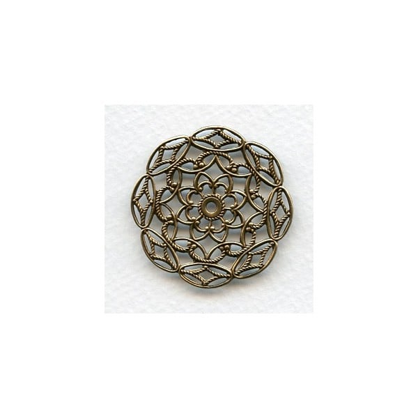 Filigree Round Stampings Oxidized Brass 38mm (3)
